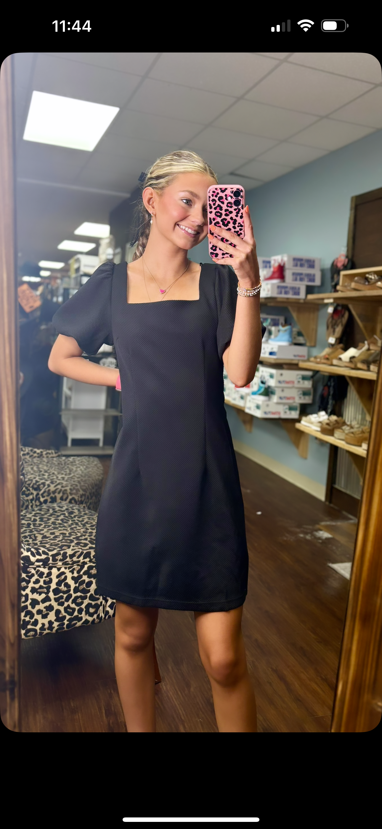 Puff Sleeve Knit Dress
