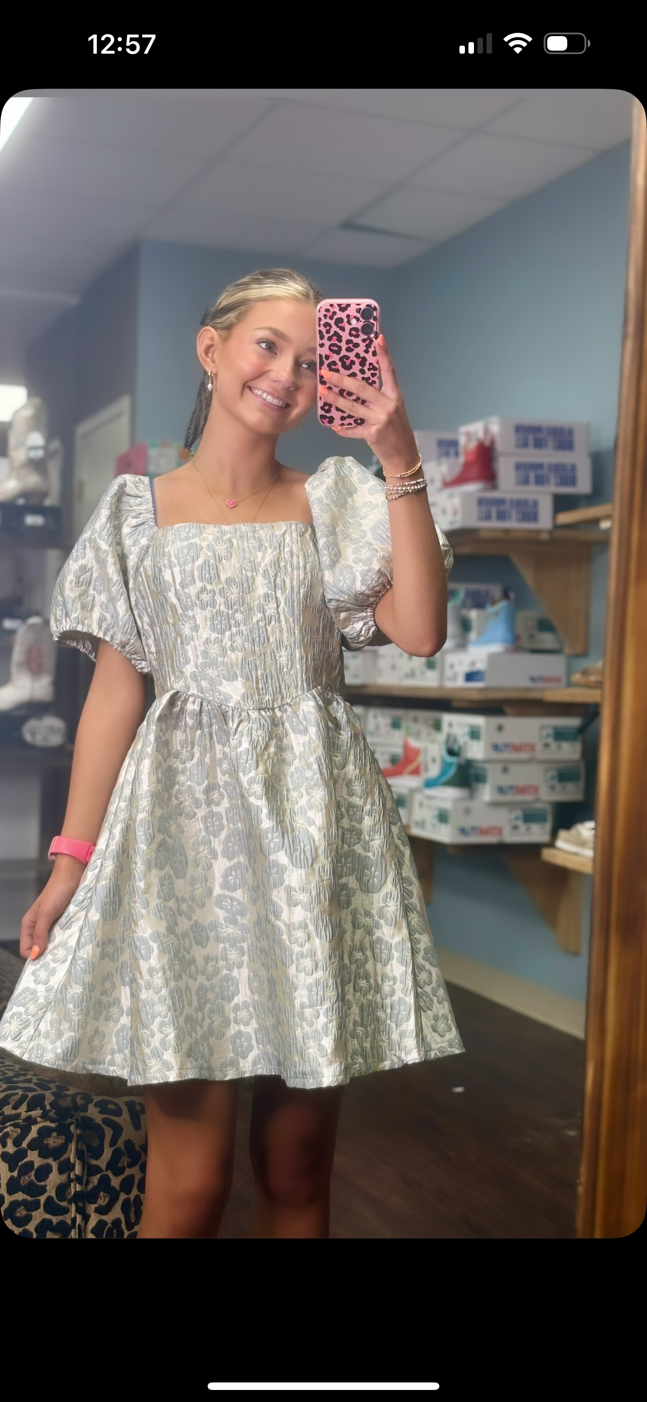Floral Jacquard Dress