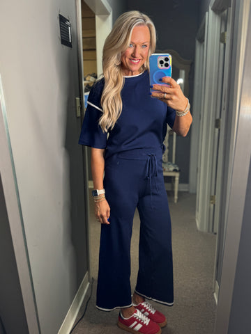 Navy Contrast Trim Set