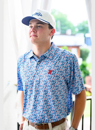 Script M Ole Miss Campus Polo