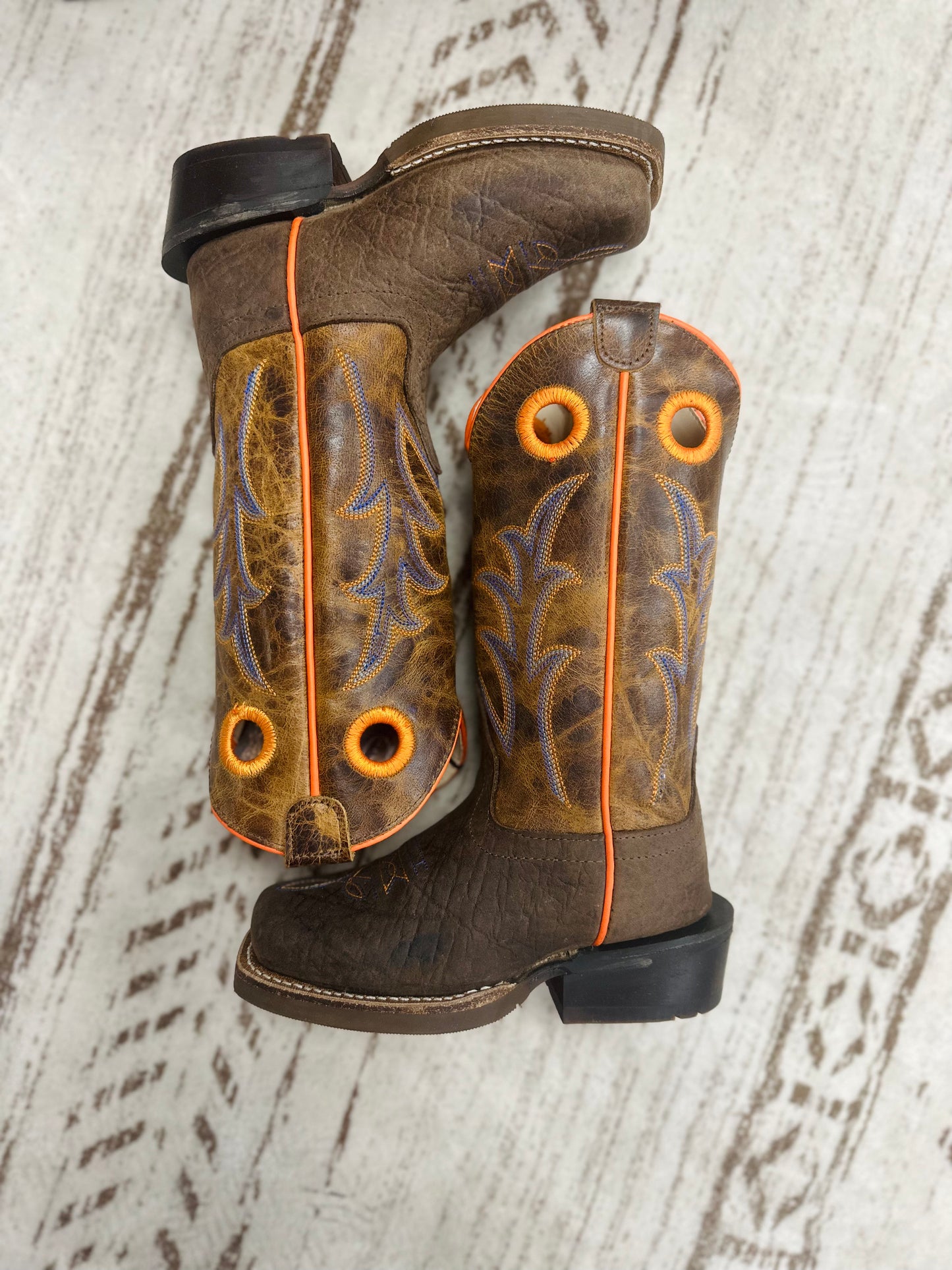 Old West Brown w/Orange Trim Boots