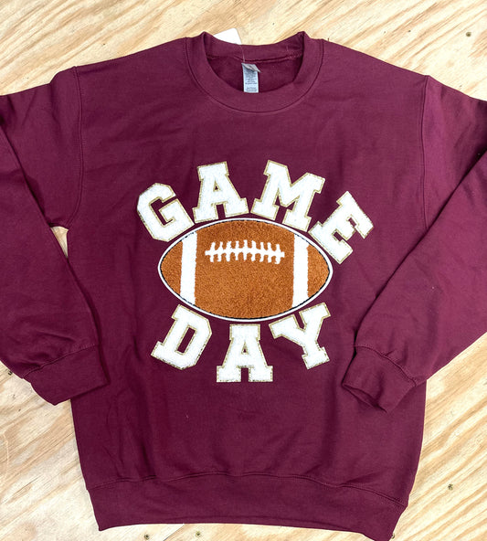 Game Day Chenille Football Patch Sweatshirt