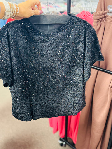 Sequin Velvet Top
