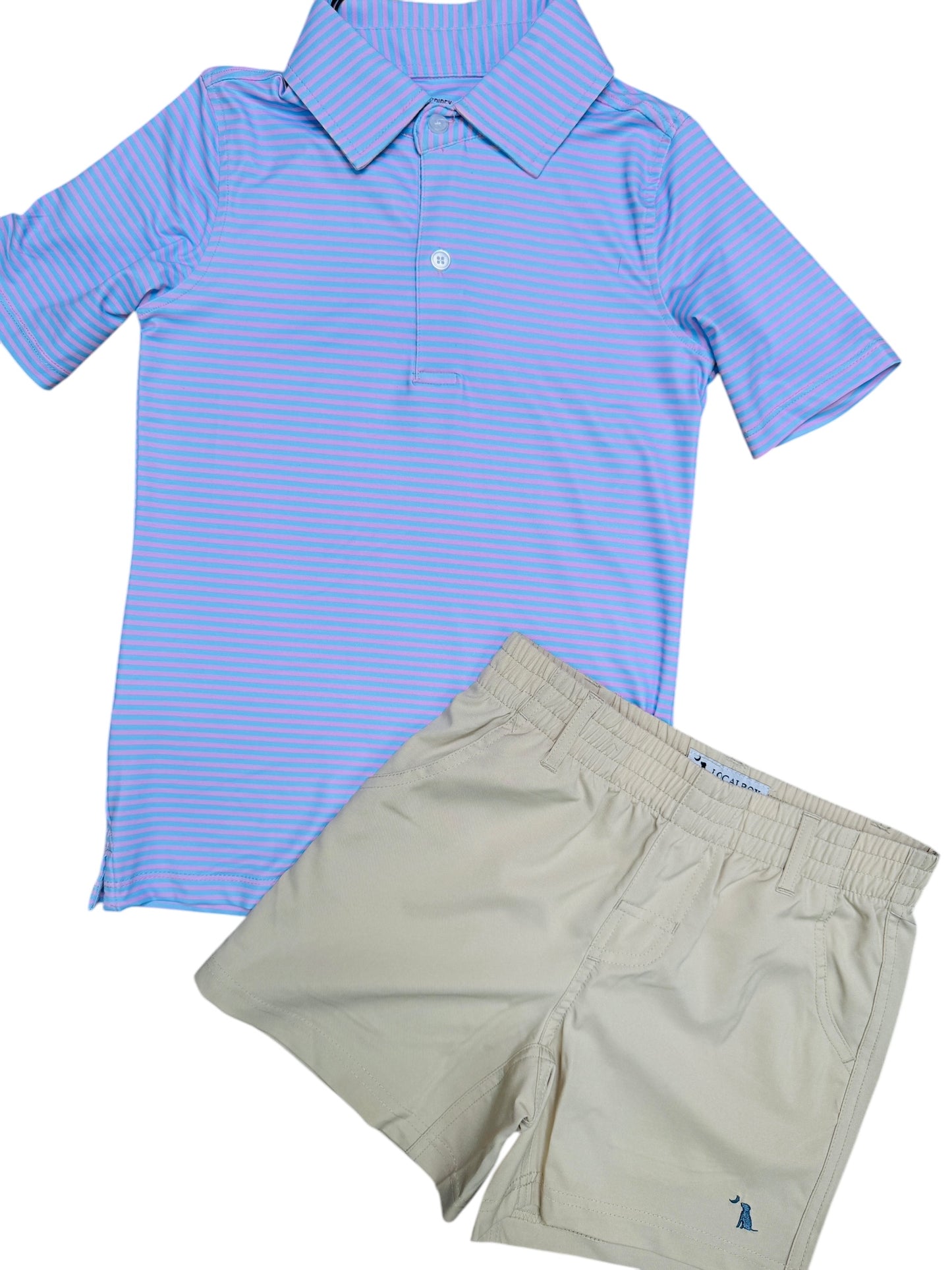 Boy's Striped Performance Polo