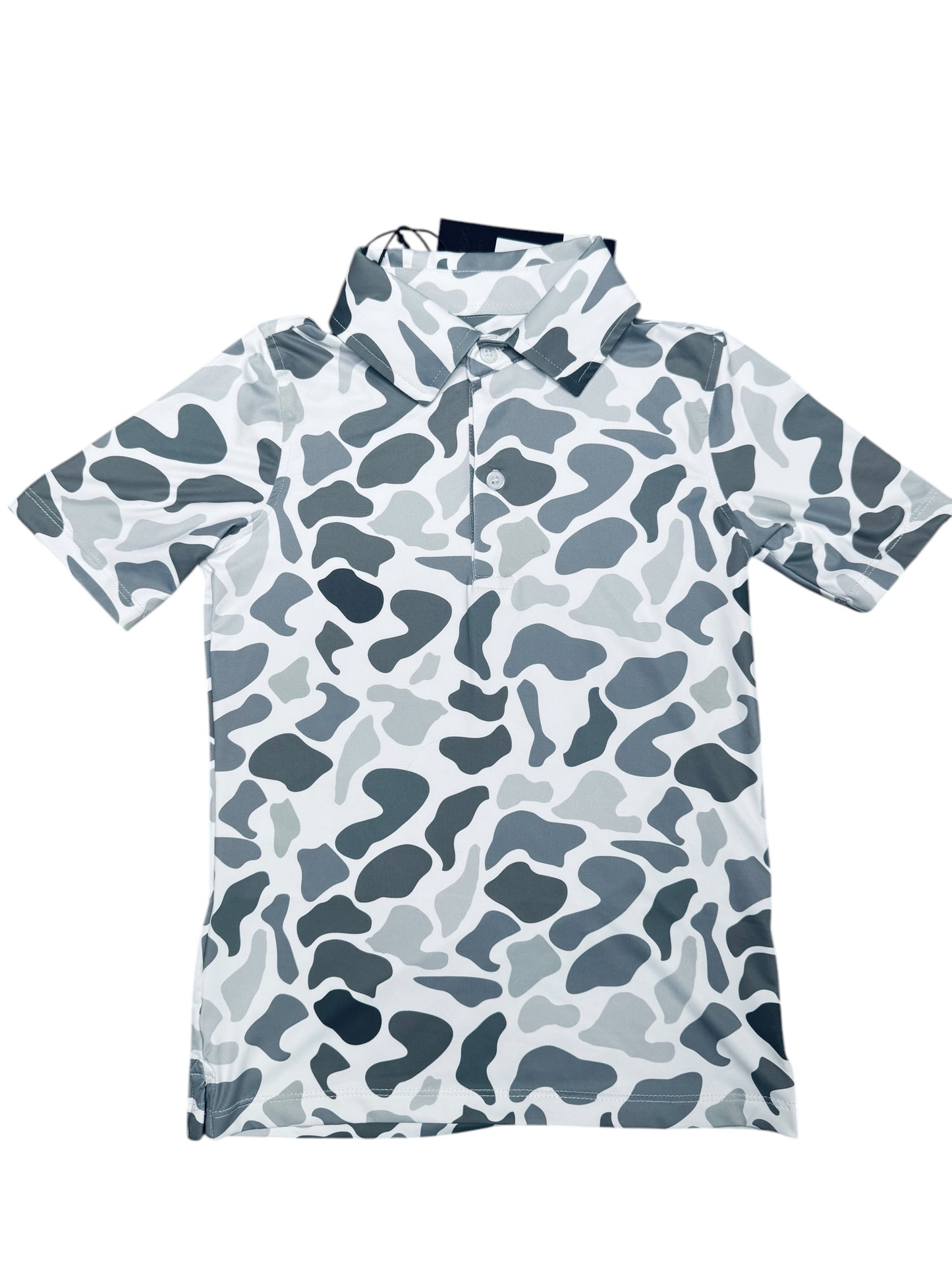 Boy's Grey Camo Performance Polo