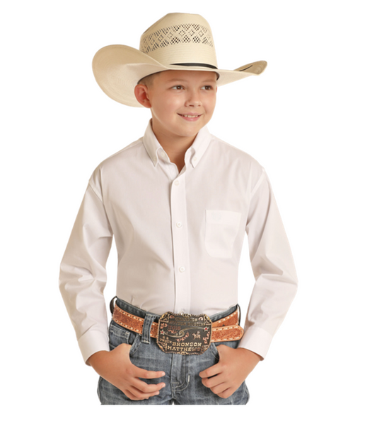 Boy's Solid Poplin Shirt