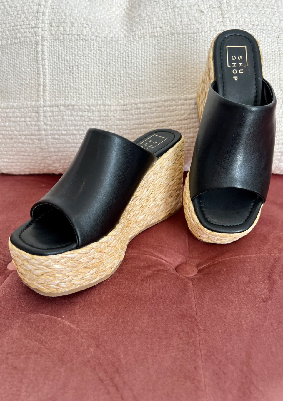 ShuShop Jodie Black Wedge Sandal