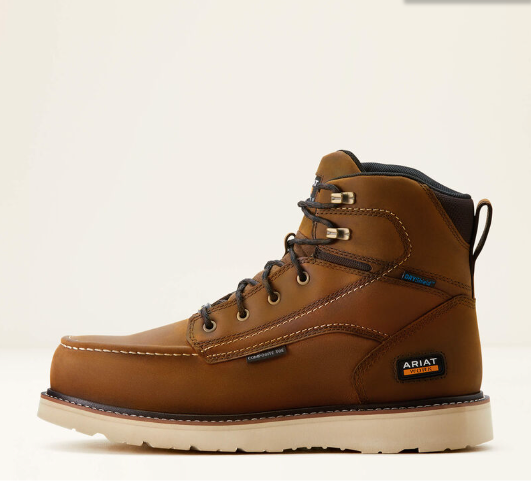 Rebar Wedge Moc Toe 6" Waterproof Composite Toe Work Boot #10053614