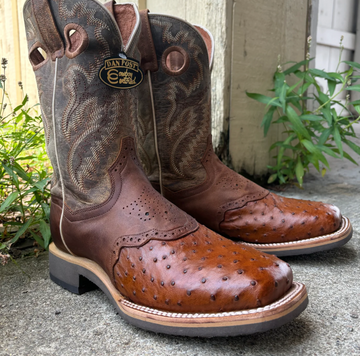 Dan Post Men's Martel Bay Apache & Tan Ostrich Cowboy Boots #DP6058