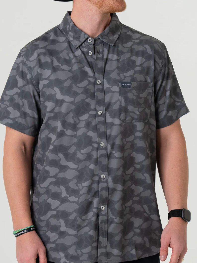 Performance Button Up - Stone Camo