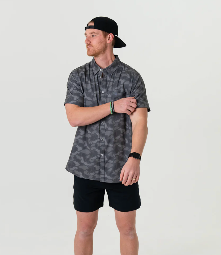 Performance Button Up - Stone Camo