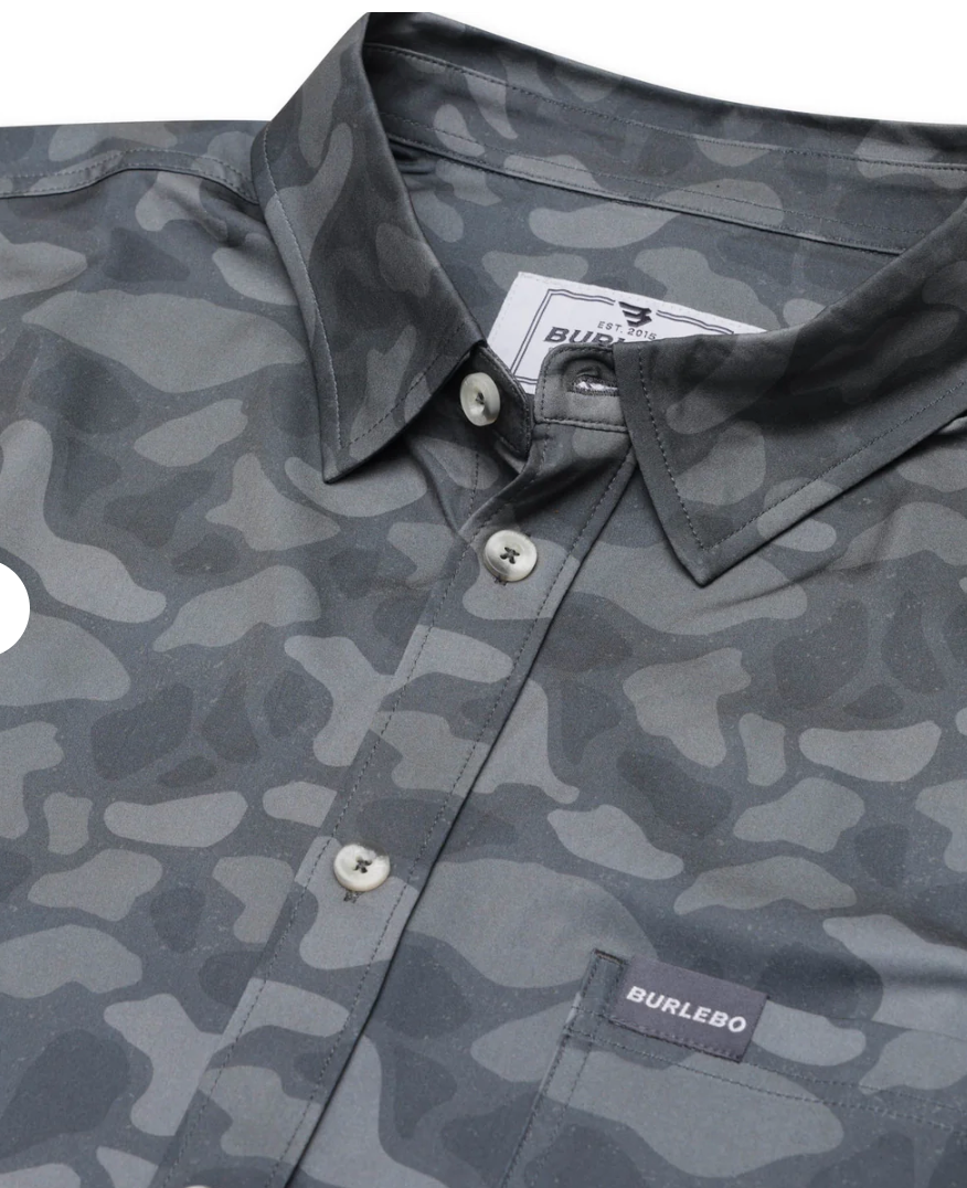 Performance Button Up - Stone Camo