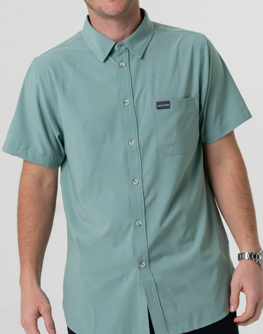 Performance Button Up - Ocean Swell