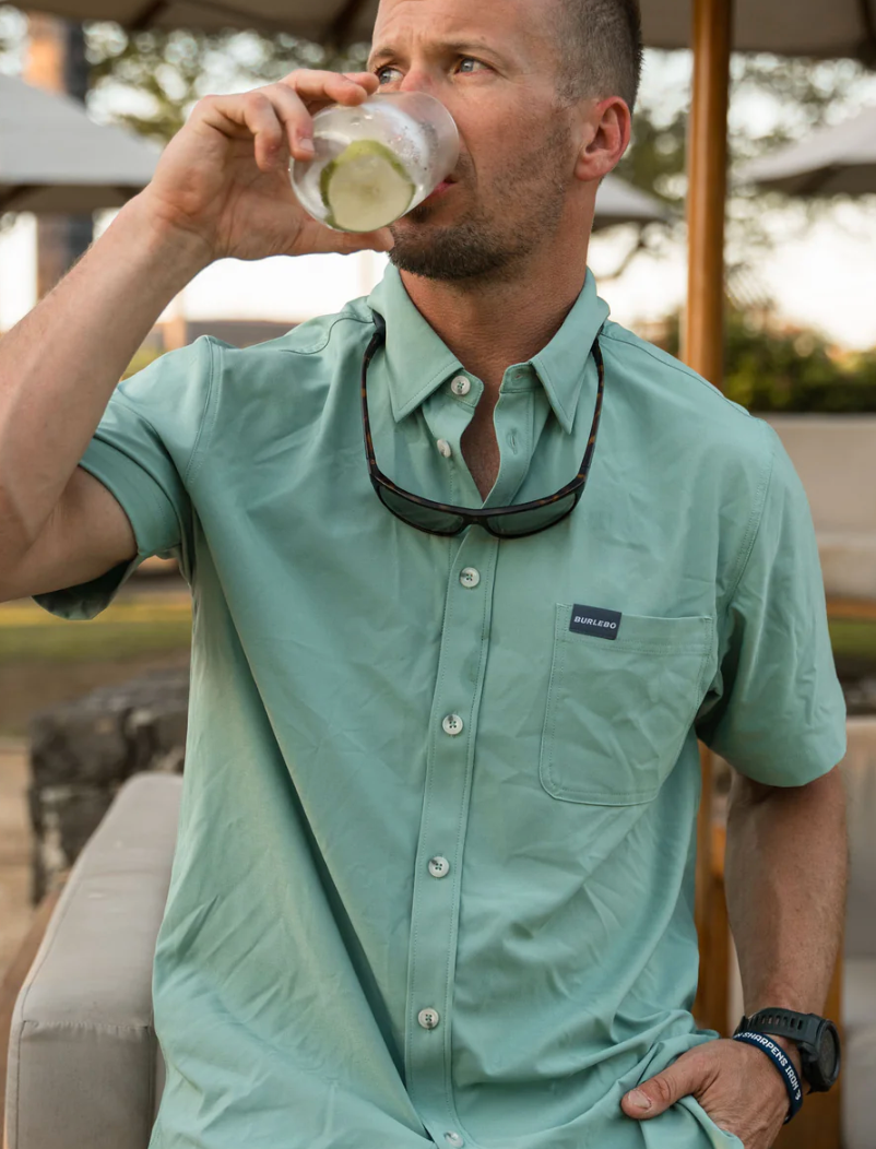 Performance Button Up - Ocean Swell