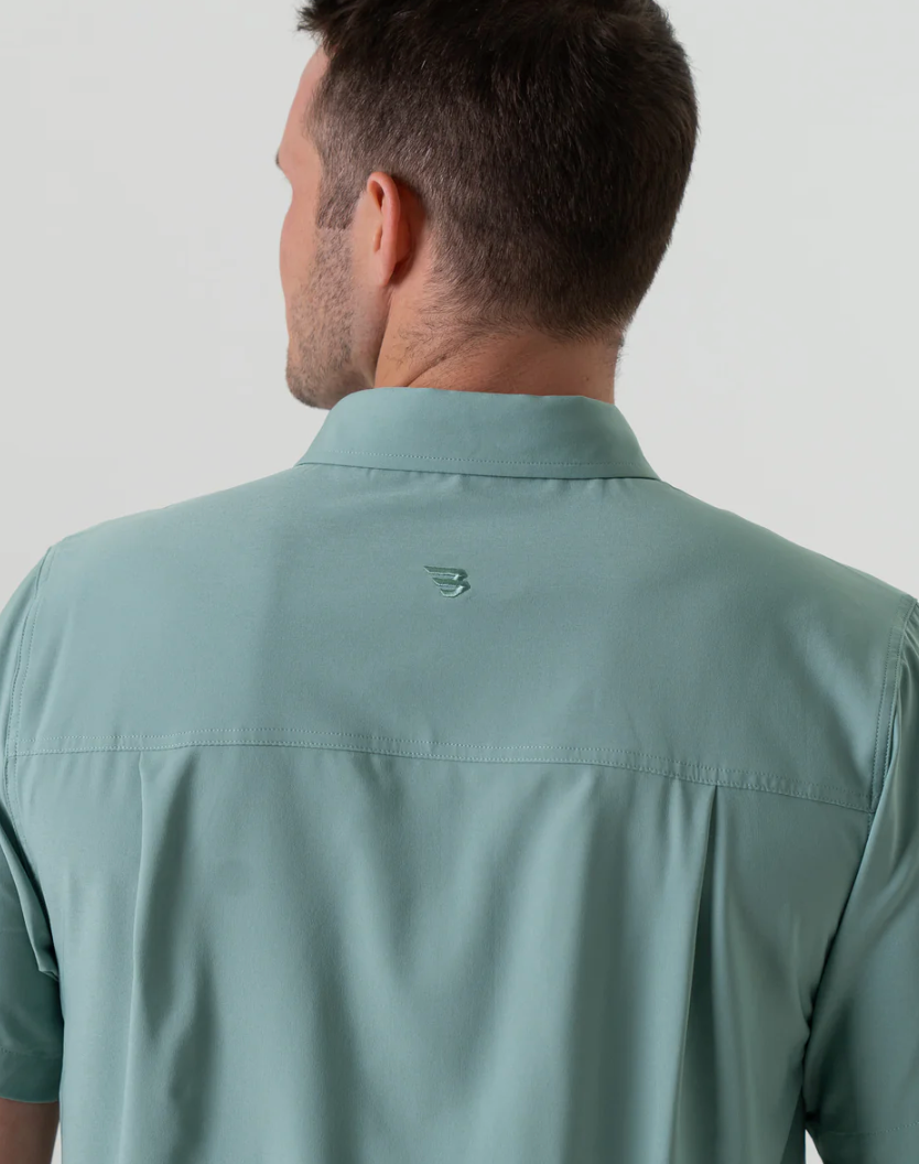 Performance Button Up - Ocean Swell