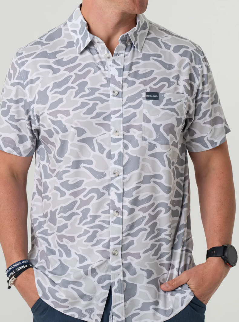 Performance Button Up - White Camo