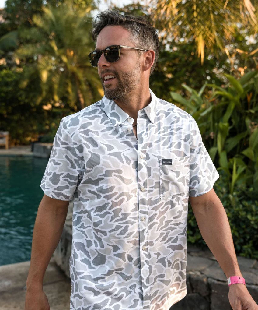 Performance Button Up - White Camo