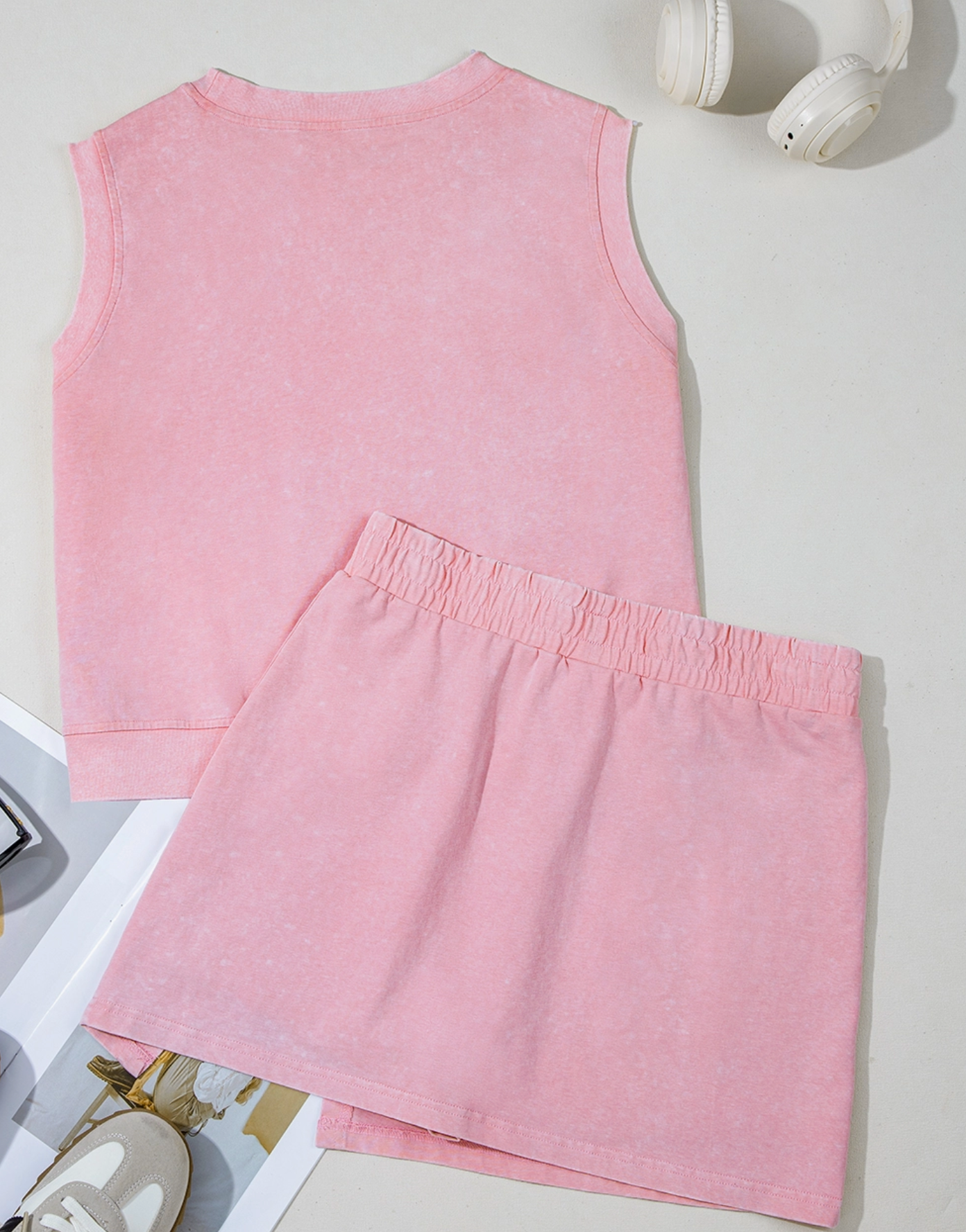 Mineral Washed Top and Skort Set