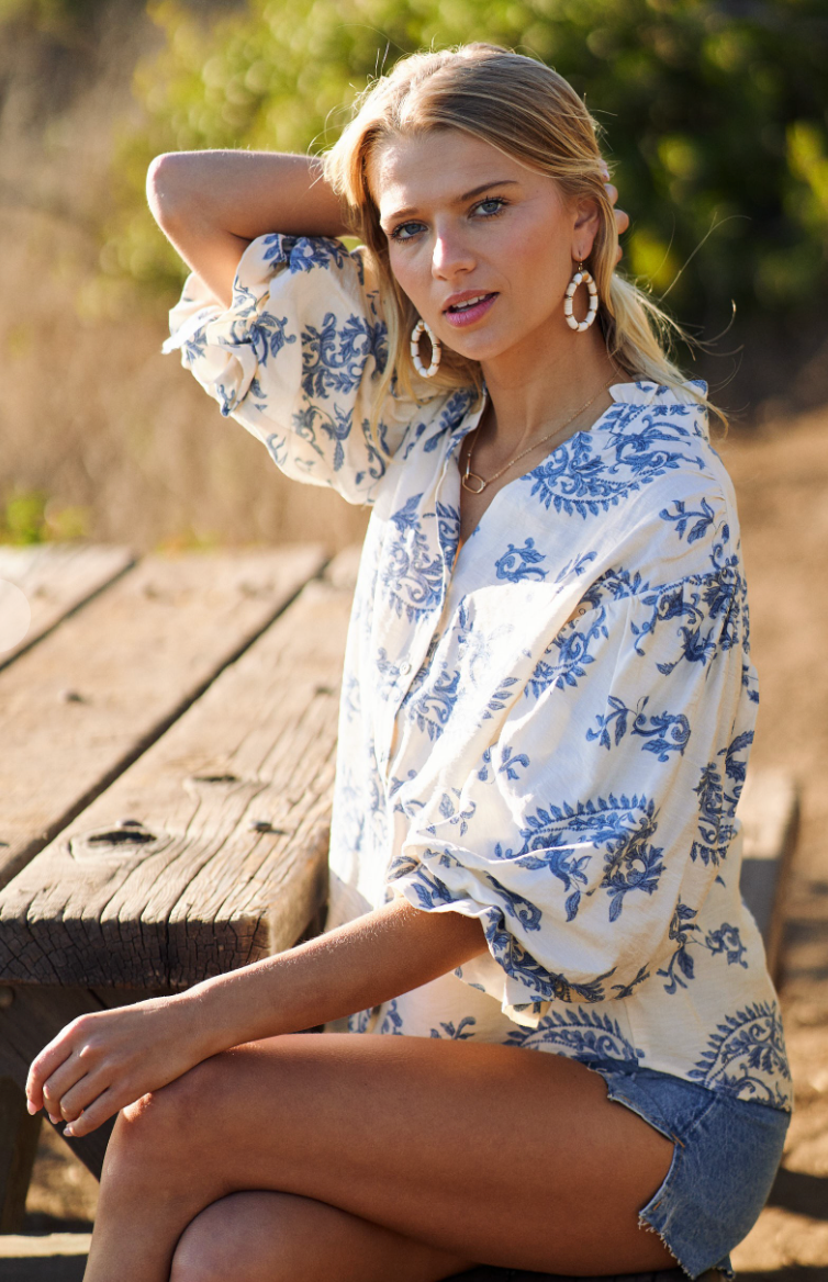 Beautiful Vintage Print Top