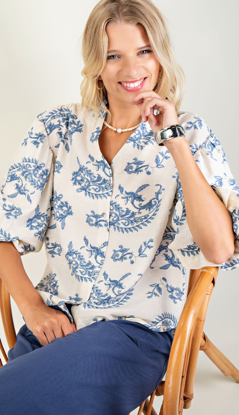Beautiful Vintage Print Top