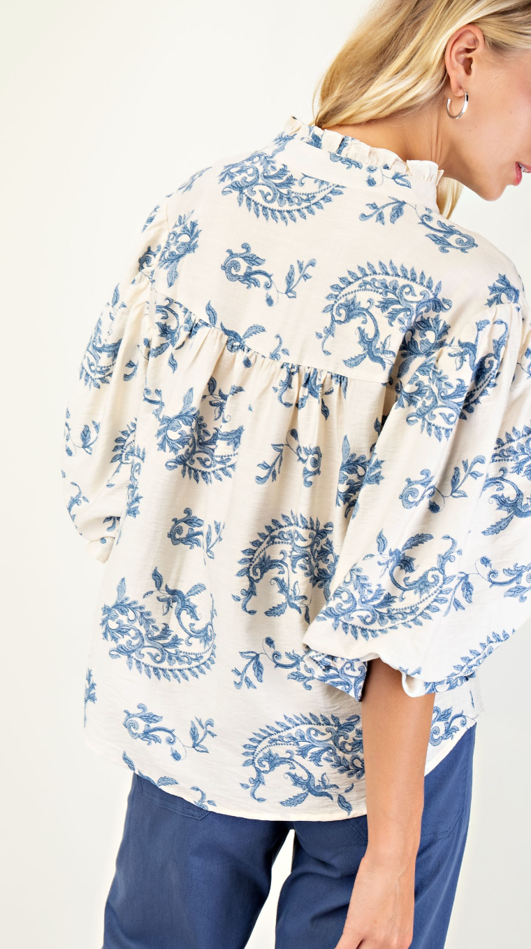 Beautiful Vintage Print Top