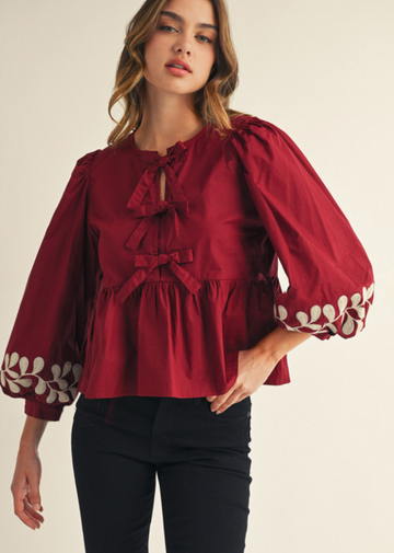 Balloon Bouquet Embroidered Top