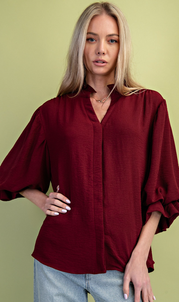 Effortlessly Elegant Balloon Sleeve Top