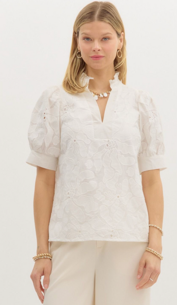 Floral Fantasy Embroidered Top