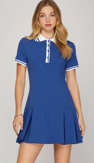 Game Day Knit Polo Dress