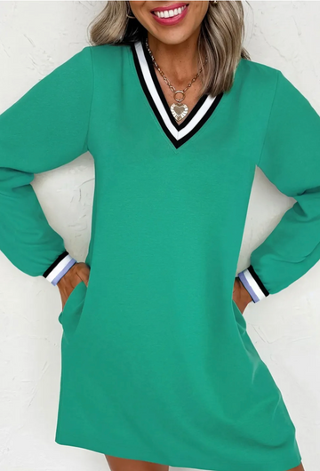 Green Varsity Striped Dress