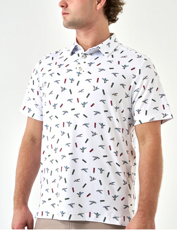 Performance Polo - Ducks And Shells - White