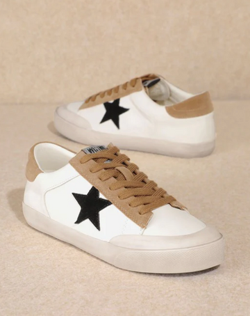 HABER - Brady Star Glitter Lace-Up Sneakers