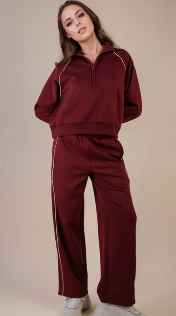 Piping Detail Knit Set