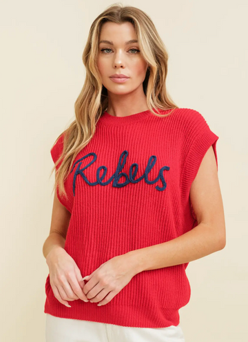 REBELS' Embroidered Sweater Top