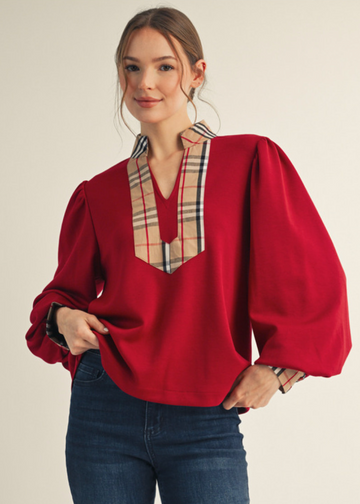 Add A Little Plaid Top