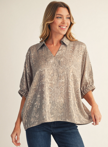 Metallic Snakeskin Top