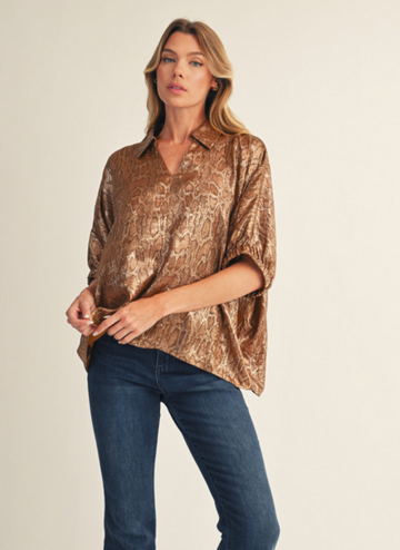 Metallic Snakeskin Top