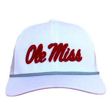 Ole Miss Script 3D 6 Panel Rope Hat