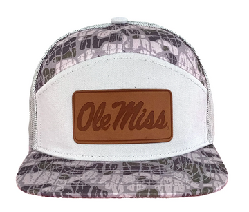 Ole Miss Script Leather Patch 7P Hat