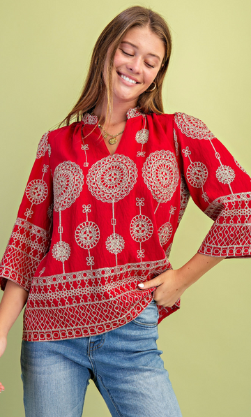 Beautiful Metallic Embroidered Blouse