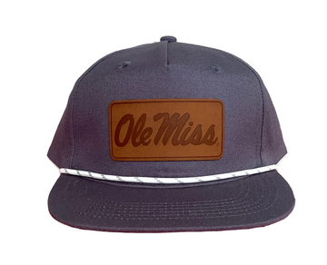 OM Script Leather Patch Hat