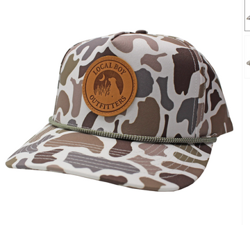 Youth Leather Patch High Crown Rope Hat