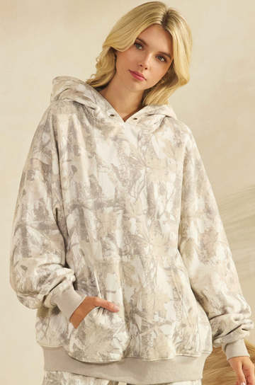 Grey Camo Printed Hoodie