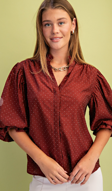 Rhinestone Embellished Blouse