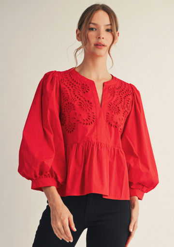 Peplum Accent Top