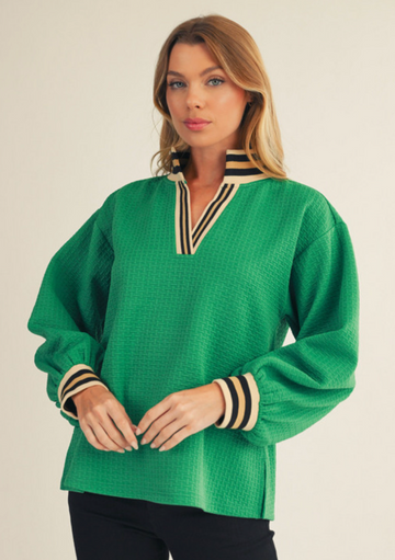 Elegant Green Textured Top