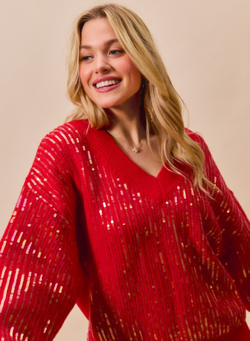 Holiday Sequin Sweater