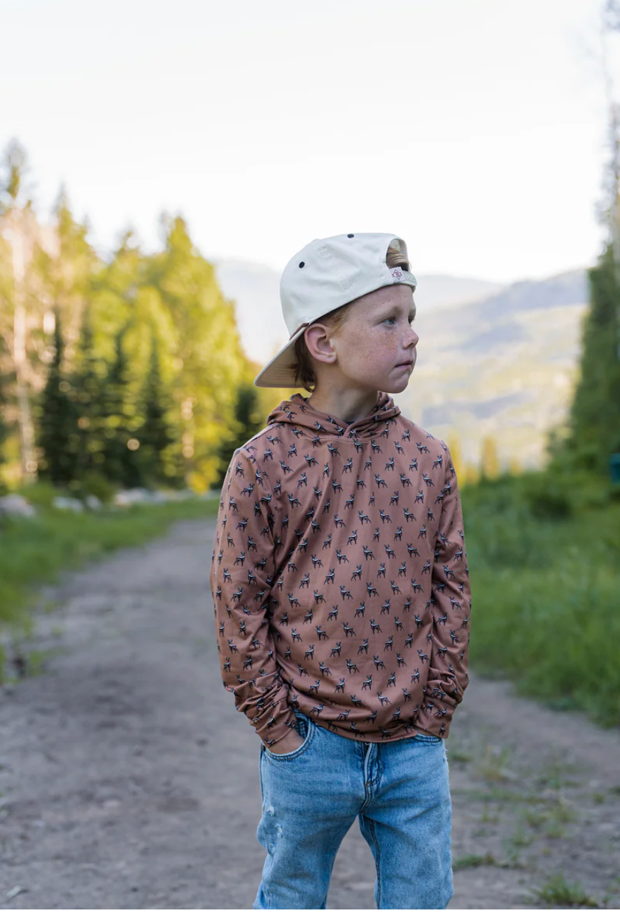 Youth - Performance Hoodie - Whitetail Deer - Brown