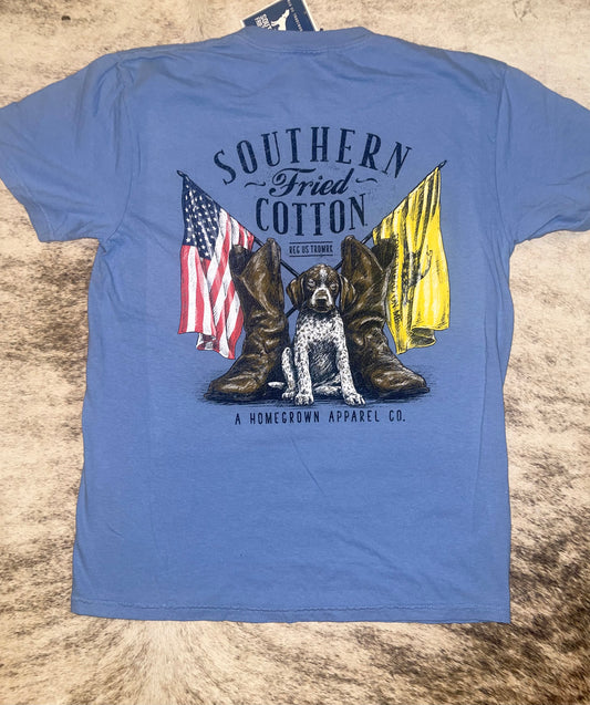 Southern Fried Cotton "Pups and Flags" S/S