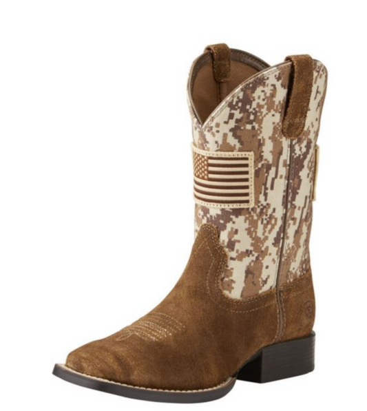 Ariat - Youth Patriot Antique Mocha Sand Camo Print Western Boots - #10019913
